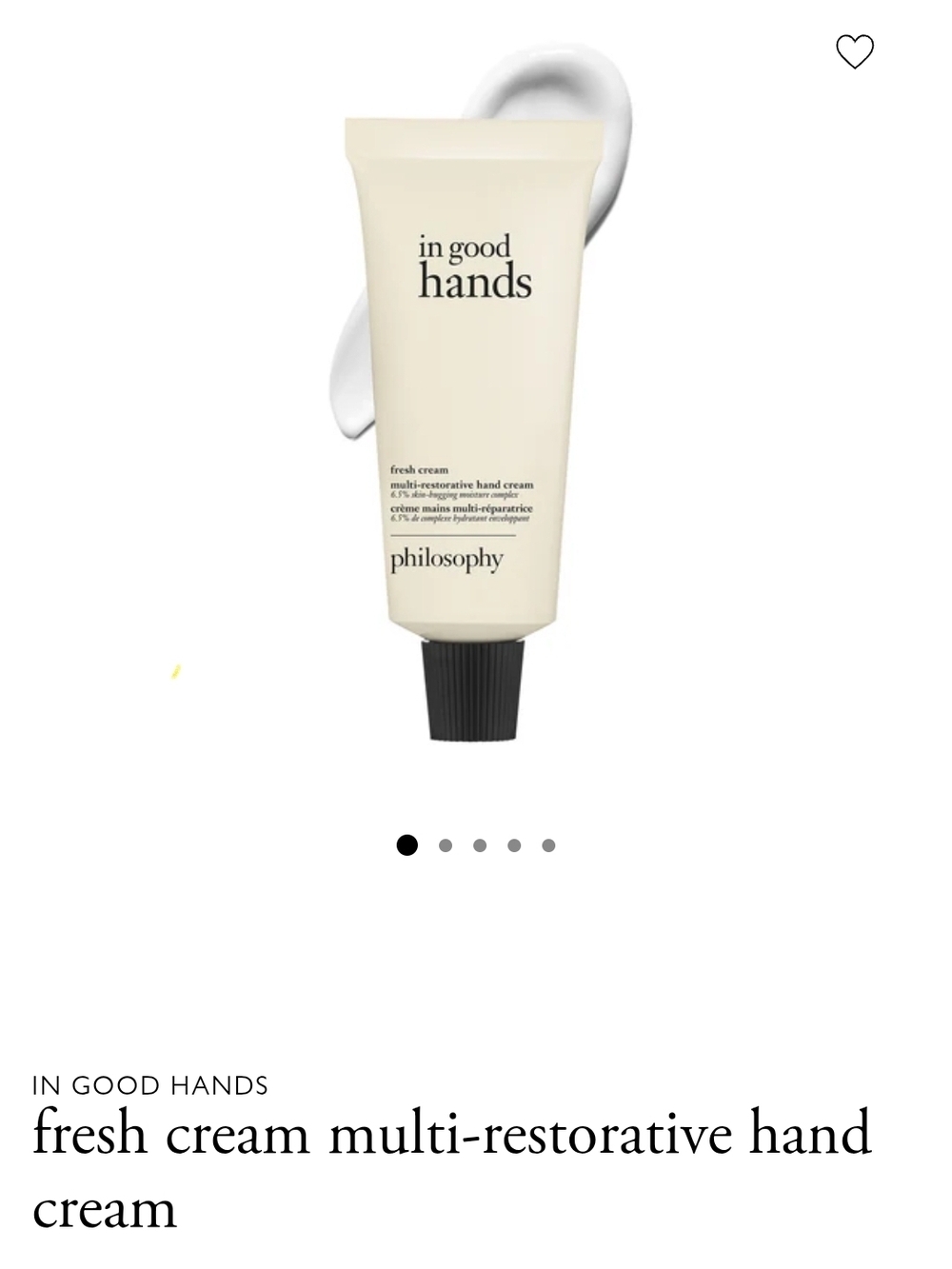 Philosophy In Good Hands Hand Cream Fresh Cream